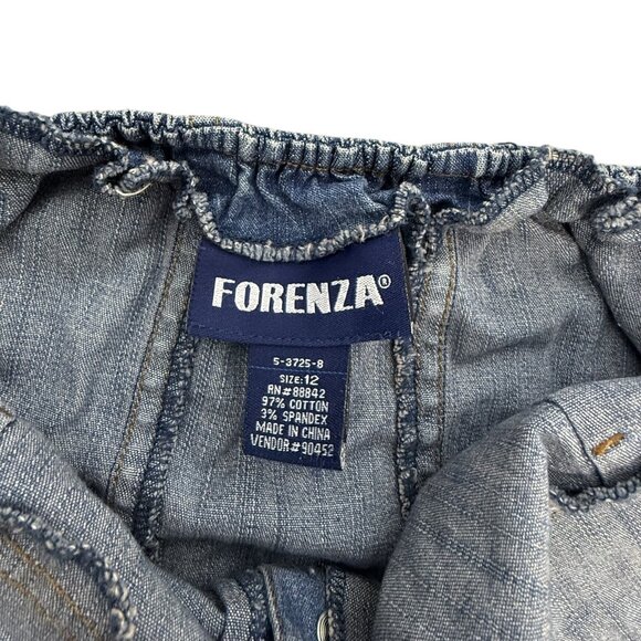 Forenza Dress Y2K Womens 12 Denim Halter Button Front Blue Jean Pockets VTG 90s - Picture 4 of 7